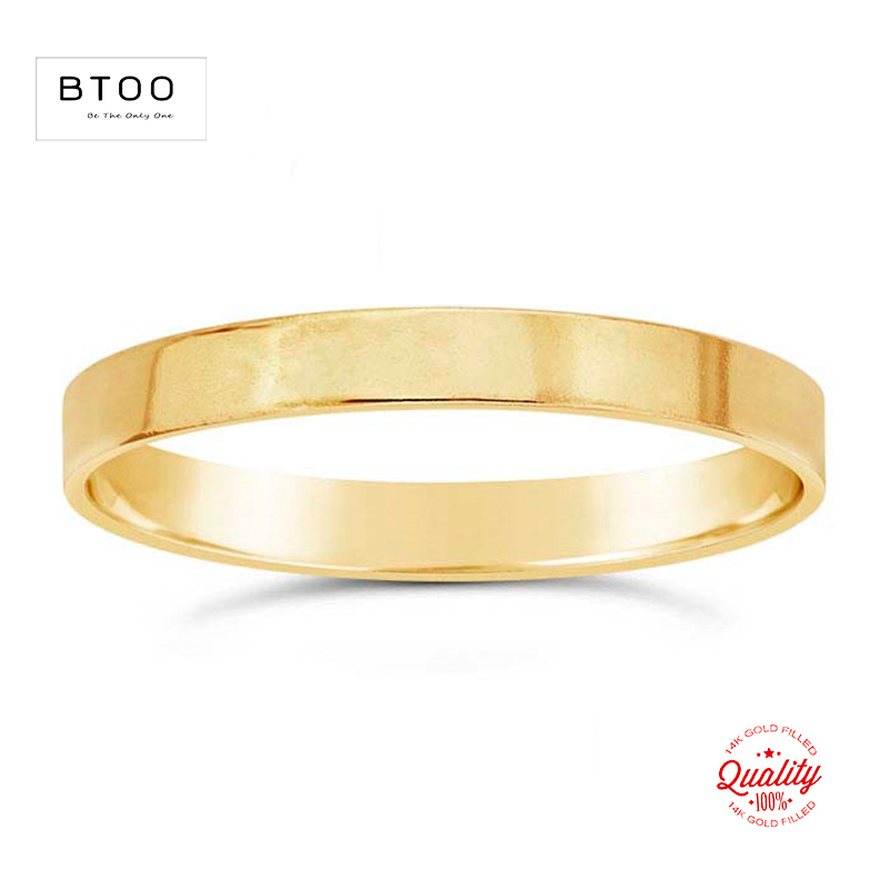 Ethnic Fashion Jewellery - Позолоченное кольцо 14K (2,25 мм), плоское,