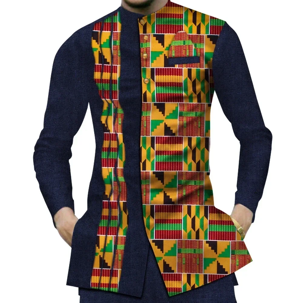 Dashiki Shirt Men - Повседневная мужская одежда из 100% хлопка