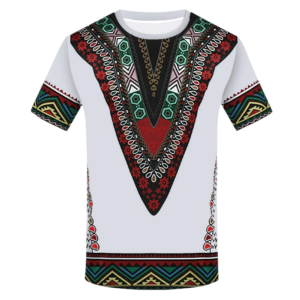 Dashiki Shirt Men - Мужская футболка с африканским принтом дашики,