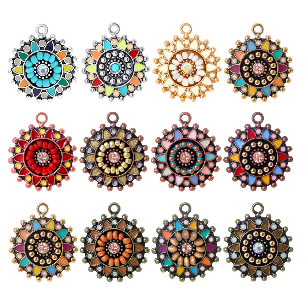 Ethnic Fashion For Ladies - Винтажные этнические эмалированные круглые подвески в
