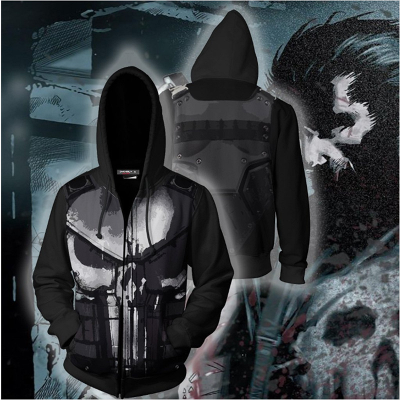 Haori Japanese Jacket - Толстовка на молнии с 3D-принтом Каратель,