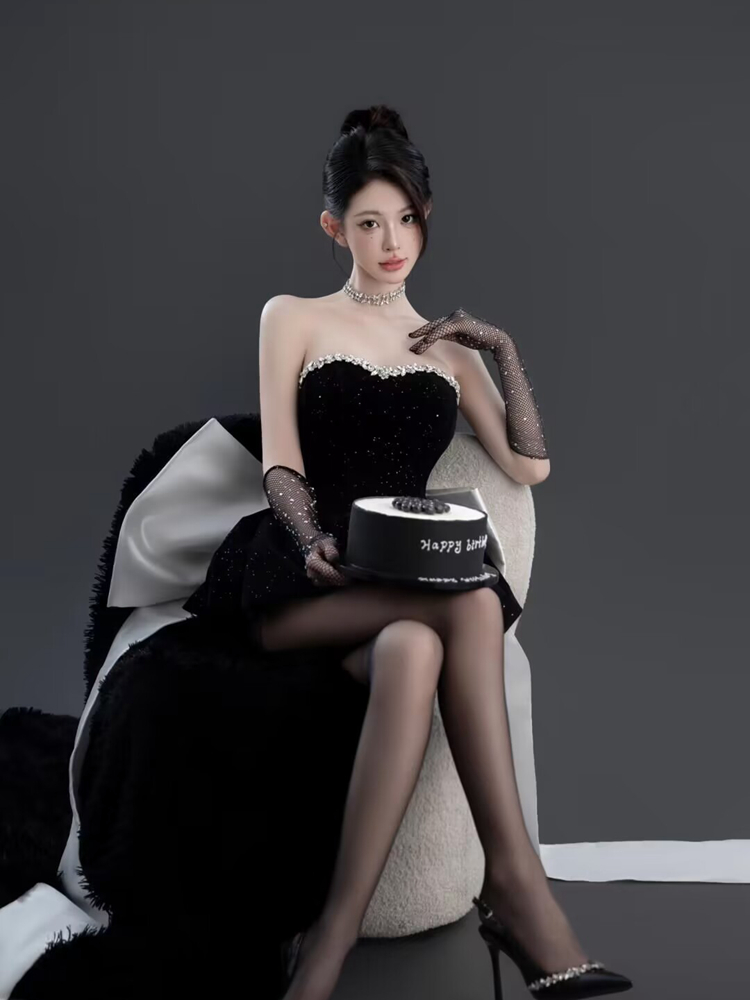 Ethnic Fashion Studio - Элегантный черный костюм для фотосессий и