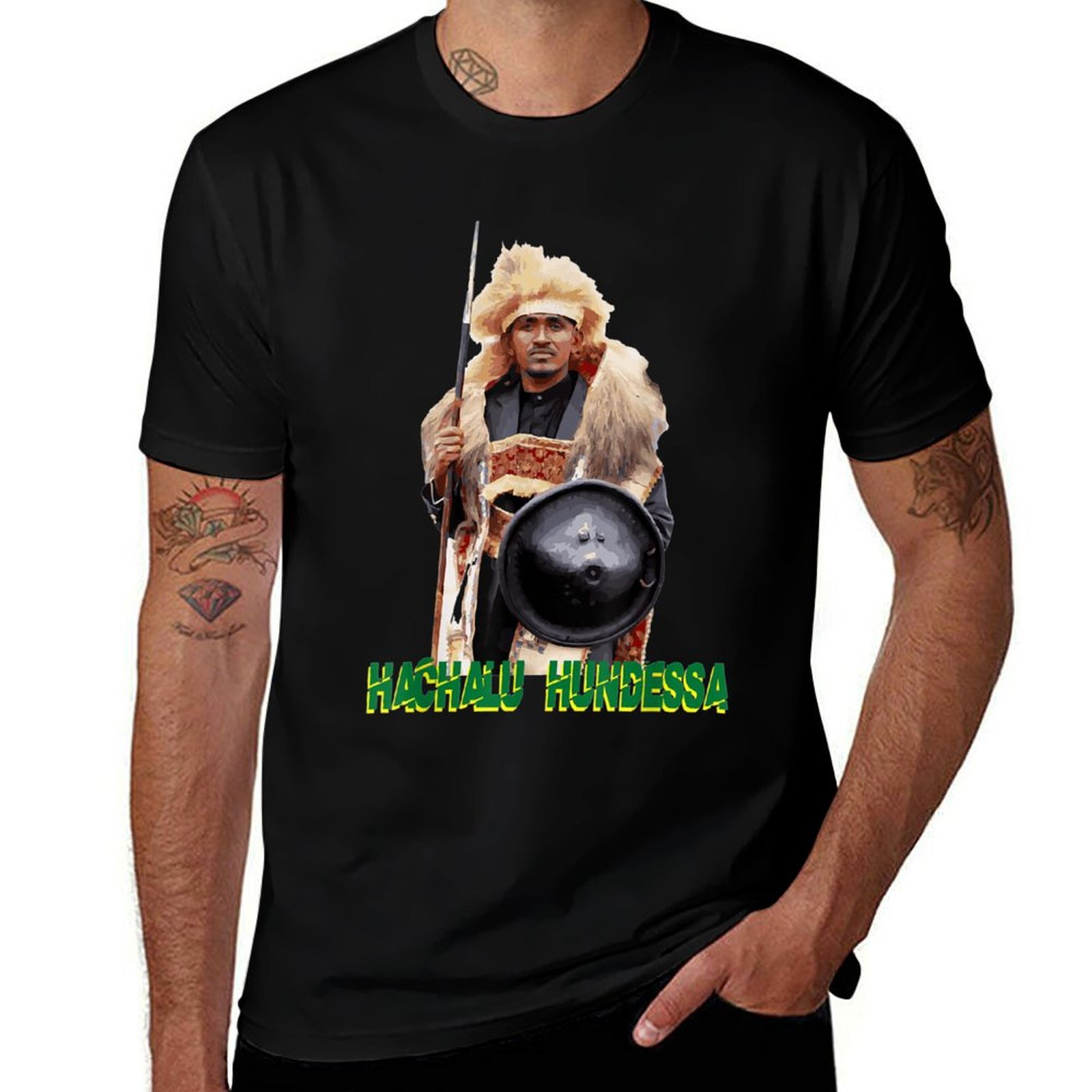 Dashiki Shirt Men - Футболка Hacahlu Hundessa Oromo, футболка с