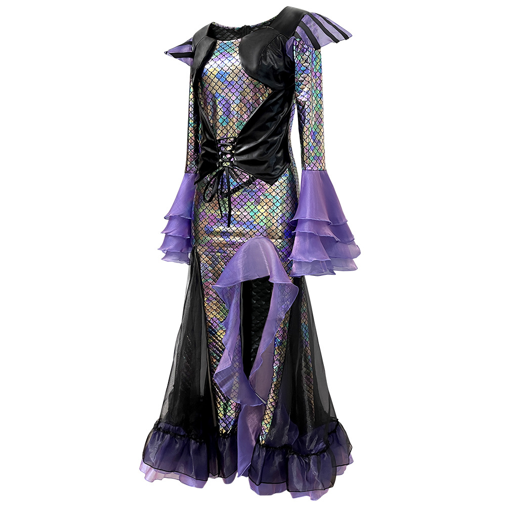 Ethnic Gown - Длинное платье-русалка темного цвета, женский костюм
