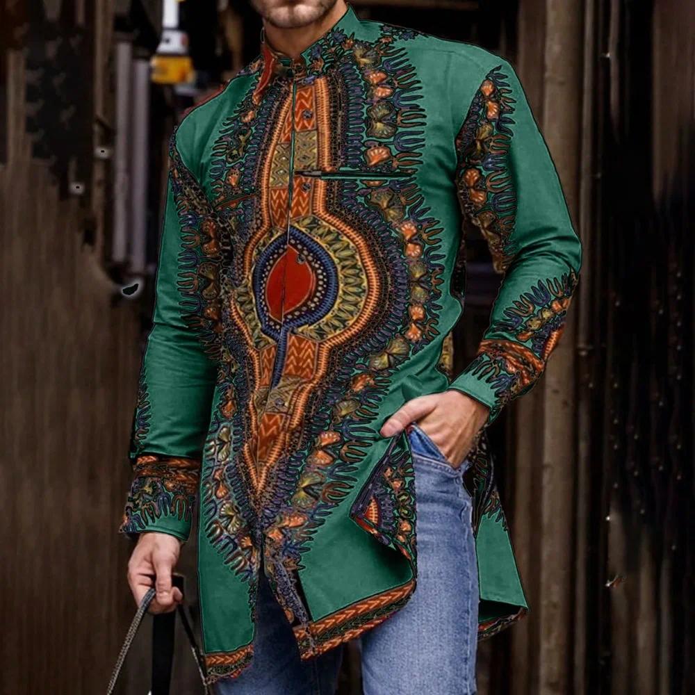 Мужская рубашка с африканским  – обзор и цена Dashiki Shirt Men